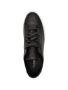 LOUIS COPELAND Dollaro Tumbled Leather Sneaker Dark Brown