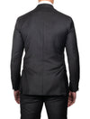 Louis Copeland Heritage Suit Charcoal 2 piece 2 button notch lapel soft shoulder flap pockets 3