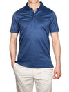 Canali Navy Pique Polo Shirt evening blue