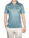 Canali Blue Pique Polo Shirt Sage