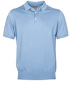 Canali Knitted Polo Shirt Blue