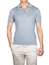Canali Knitted Polo Shirt Blue