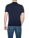 Canali Knitted Polo Shirt Navy