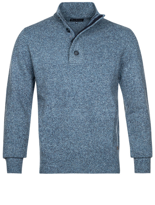 Pullover Patch Half Zip Inky Blue