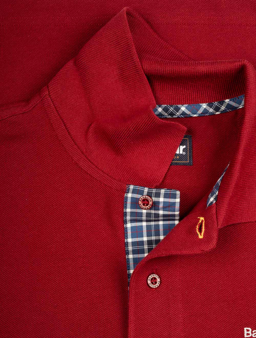 Tartan Cotton Polo Shirt Red
