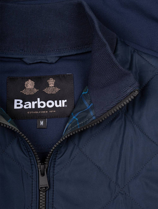BARBOUR Tartan Box Quilt Sweat Navy