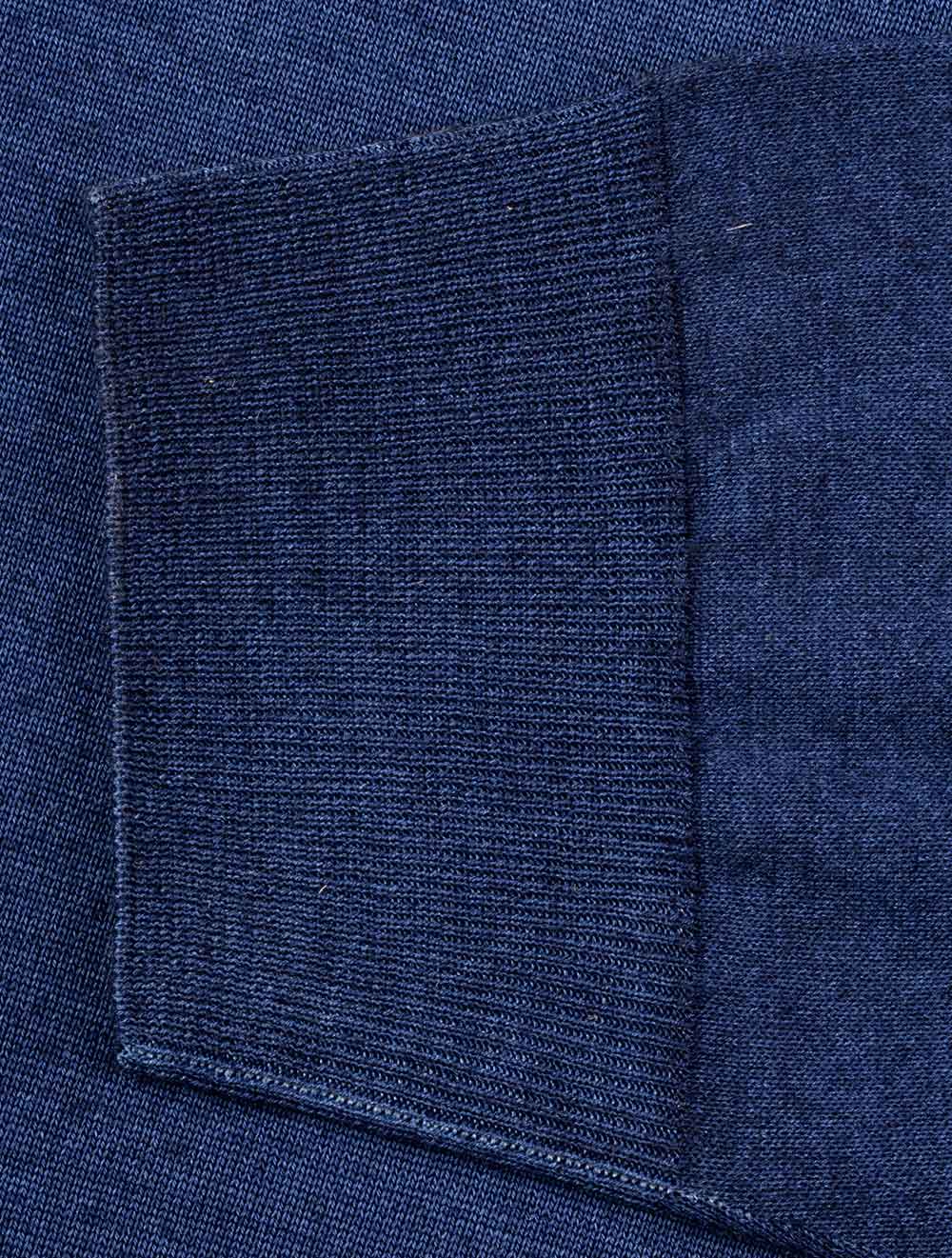 Exculsive Wool & Silk Long Sleeve Polo Blue