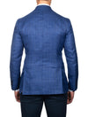 Louis Copeland Wool Silk Linen Jacket Blue Single Breasted Soft Shoulder Patch Pockets 3