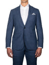 Louis Copeland Loro Piana Summertime Suit Blue 2 piece 2 button notch lapel soft shoulder flap pockets 2