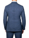Louis Copeland Loro Piana Summertime Suit Blue 2 piece 2 button notch lapel soft shoulder flap pockets 3