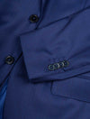 Louis Copeland Herringbone Wool Silk Suit Blue 2 piece 2 button notch lapel soft shoulder flap pockets 5