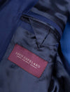 Louis Copeland Herringbone Wool Silk Suit Blue 2 piece 2 button notch lapel soft shoulder flap pockets 6