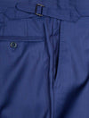Louis Copeland Herringbone Wool Silk Suit Blue 2 piece 2 button notch lapel soft shoulder flap pockets 7