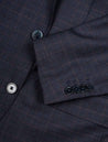 Louis Copeland Super 170 Check Suit Blue 2 piece 2 button notch lapel soft shoulder flap pockets 5