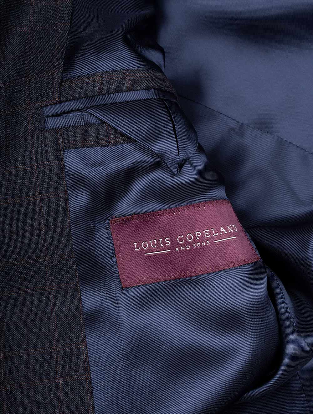 LOUIS COPELAND Super 170 Check Suit Blue