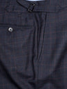 Louis Copeland Super 170 Check Suit Blue 2 piece 2 button notch lapel soft shoulder flap pockets 7