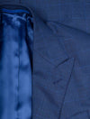 Louis Copeland Check Suit Blue 3 Piece 2 Button Soft Shoulder Peak Lapel Flap Pockets 4