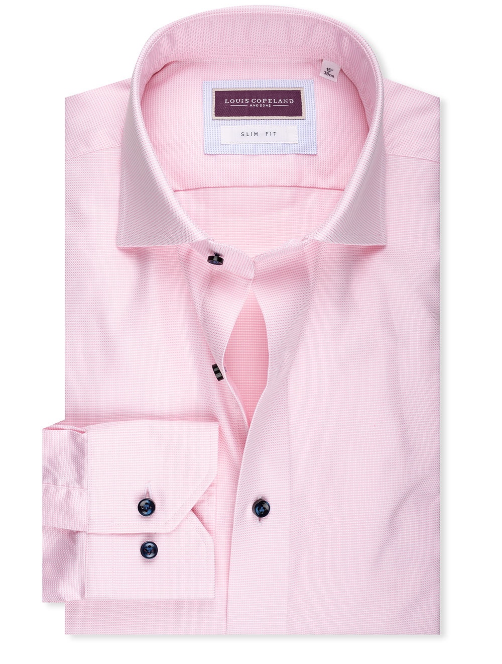 Louis Copeland Slim Fit Pinpoint Shirt Pink MI