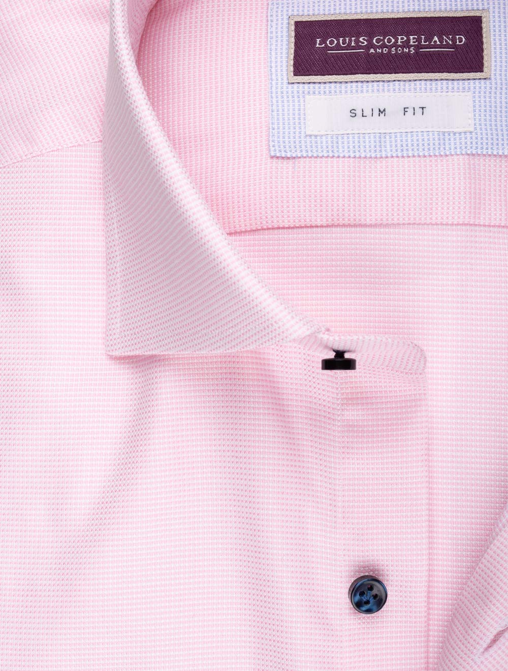 Louis Copeland Slim Fit Pinpoint Shirt Pink AI1