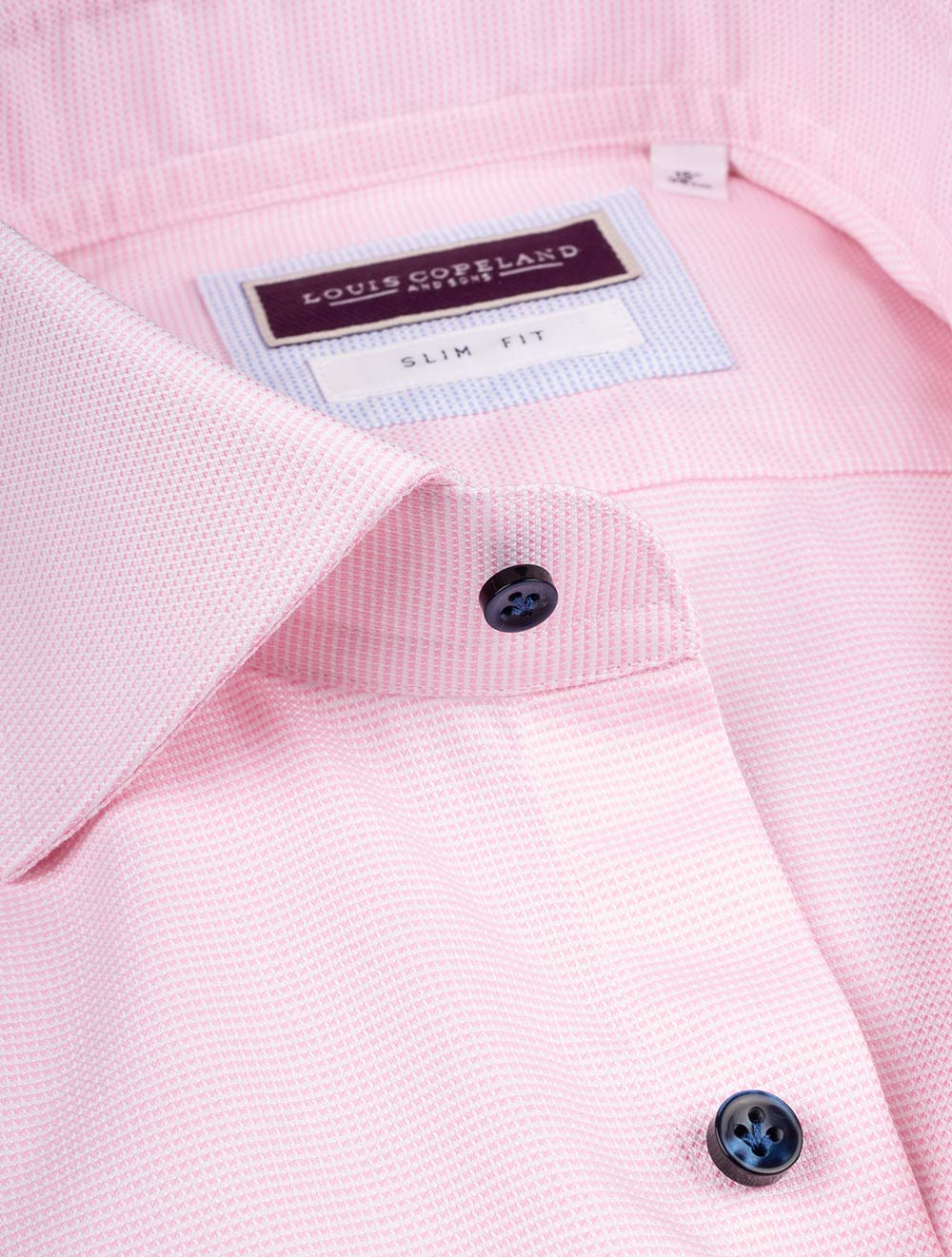 Louis Copeland Slim Fit Pinpoint Shirt Pink AI2