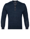 Inis Meain Zip Neck Blueberry