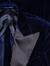 Louis Copeland Velvet Dress Jacket Blue 1 Button Single Breasted Peaked Lapel 2